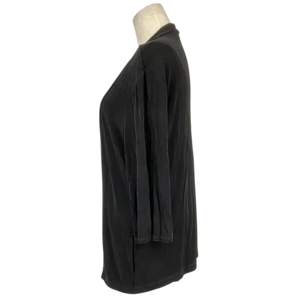 Travelers by Chico's Black Open Front Cardigan 3/4 Sleeve Sz 2 Med US 12 Casual - Picture 3 of 8